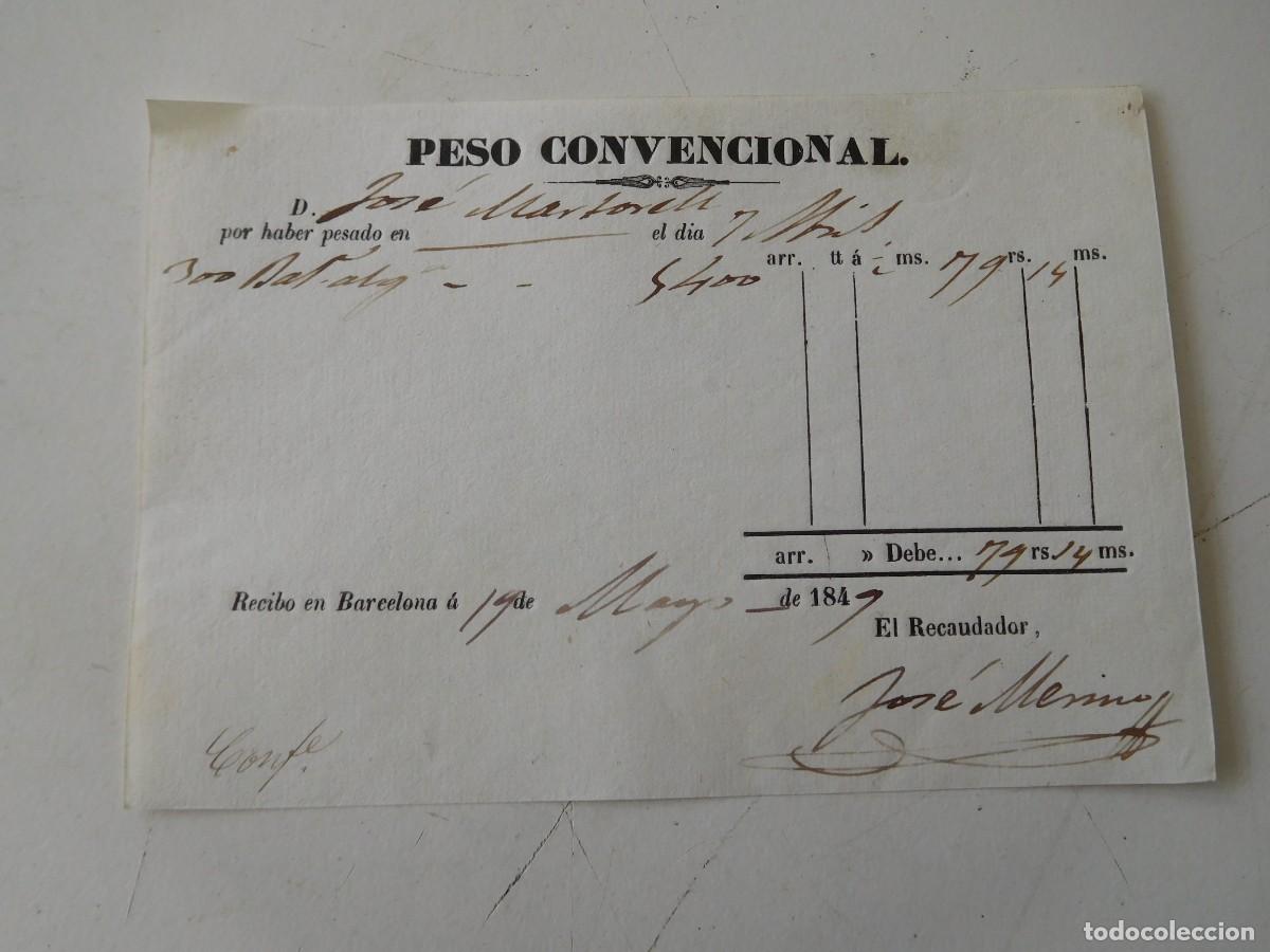 Old Documents: Peso convencional puerto de Barcelona? a&ntilde;o 1849