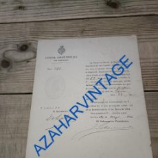 Documentos antiguos: SEVILLA, 1916, LICENCIA HABITABILIDAD CASA CALLE FERIA, FIRMA GOBERNADOR JOSE SANMARTIN HERRERO