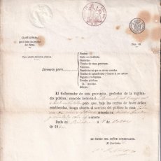 Documentos antiguos: LICENCIA PARA APERTURA DE LA TABERNA DE VINO EN FAEDO, CUDILLERO. 1864. ASTURIAS