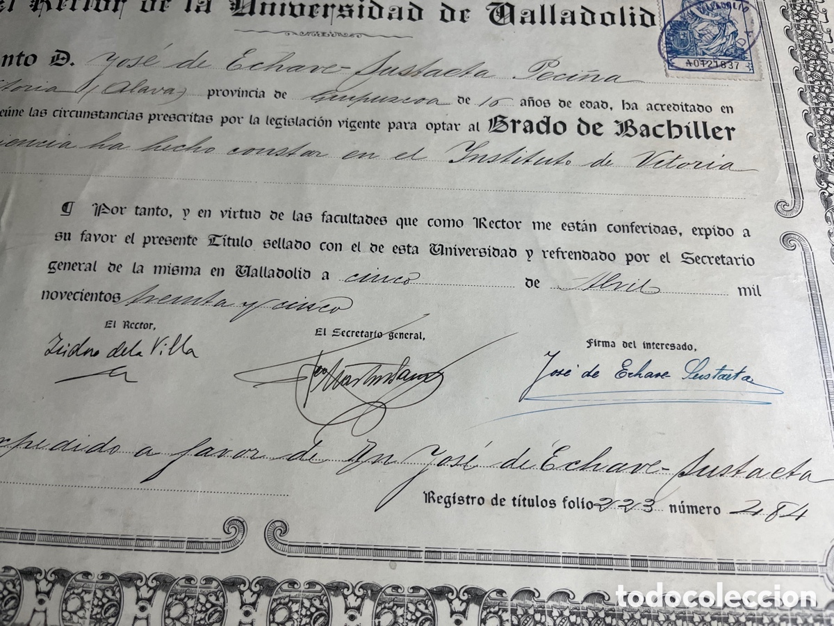 Documentos antiguos: 2 DIPLOMAS UNIVERSITARIOS 1936 y 1935 - Foto 4