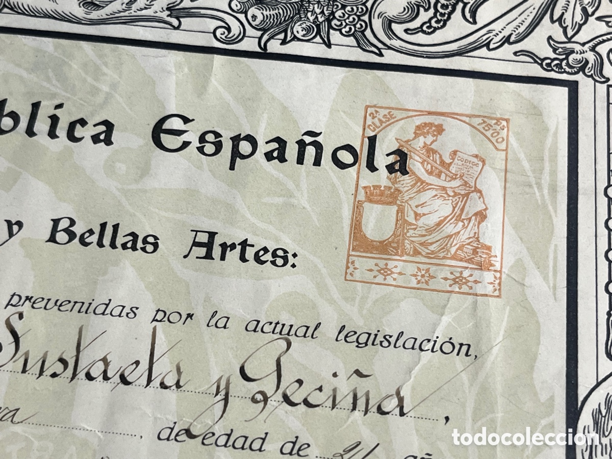 Documentos antiguos: 2 DIPLOMAS UNIVERSITARIOS 1936 y 1935 - Foto 7