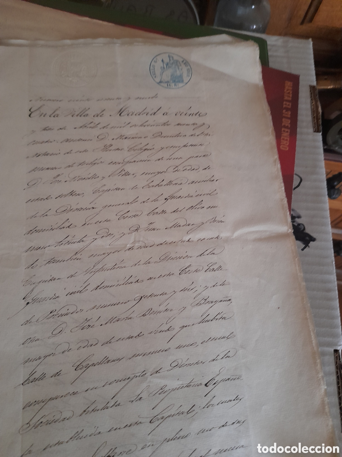 Documentos antiguos: Documento notarial en Madrid 1864 - Foto 4
