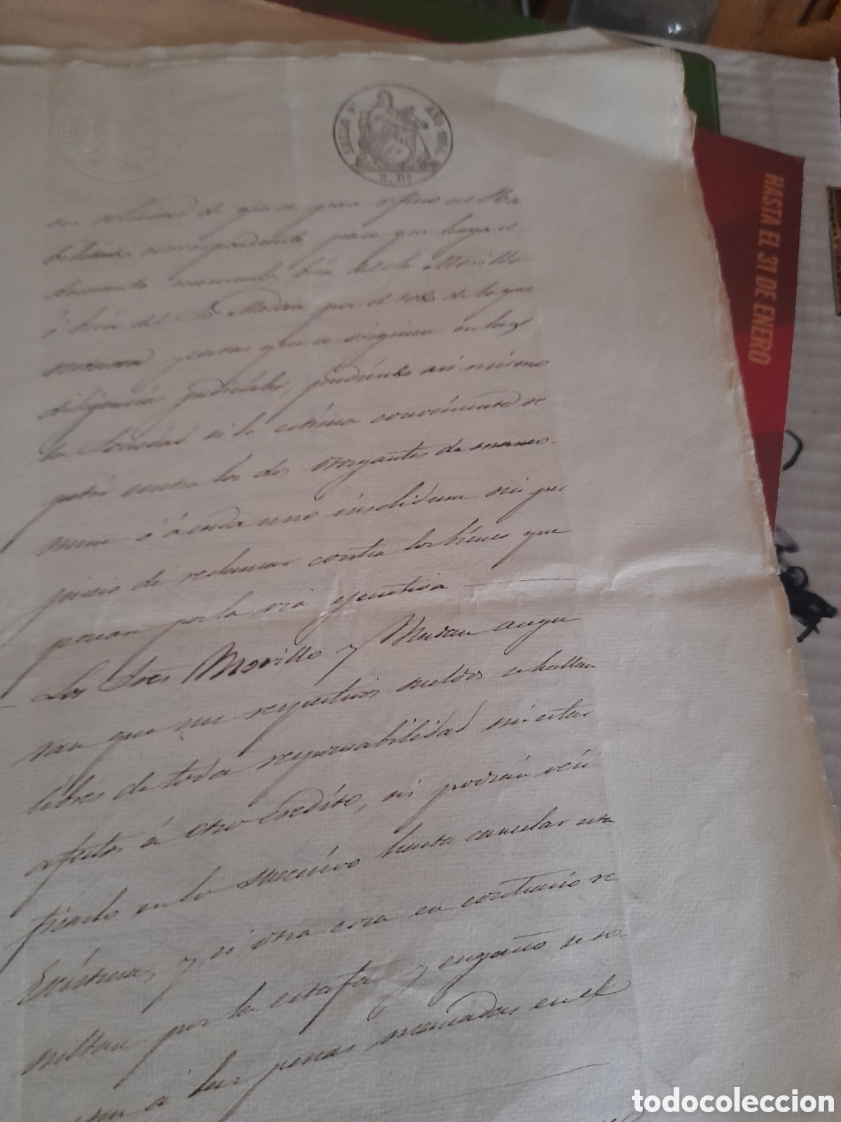 Documentos antiguos: Documento notarial en Madrid 1864 - Foto 5