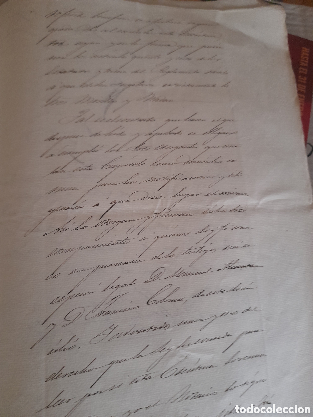 Documentos antiguos: Documento notarial en Madrid 1864 - Foto 7
