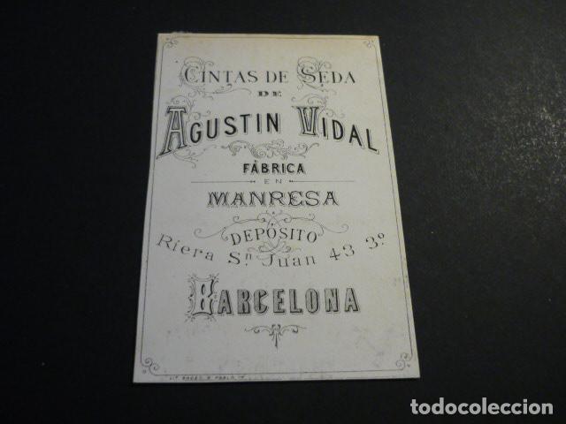 Alte Dokumente: MANRESA BARCELONA FABRICA DE CINTAS DE SEDA DE AGUSTIN VIDAL TARJETA PUBLICITARIA SIGLO XIX