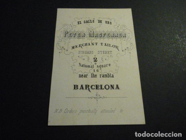 Documentos antiguos: BARCELONA EL GALLO DE ORO TARJETA PUBLICITARIA SIGLO XIX