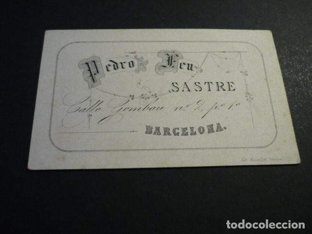 Documentos antigos: BARCELONA SASTRE PEDRO FEU TARJETA PUBLICITARIA SIGLO XIX