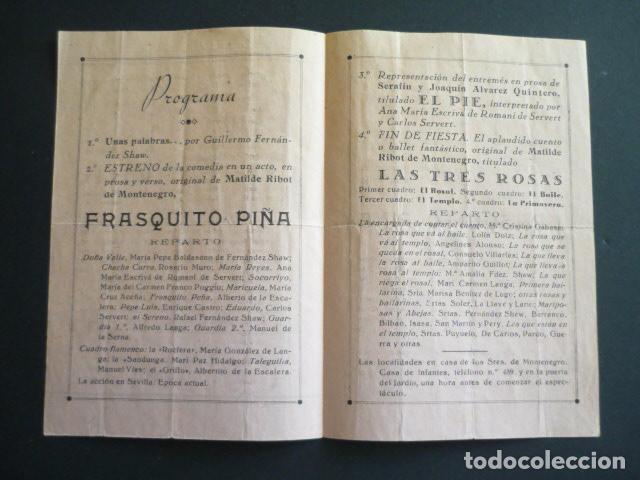 Documentos antiguos: SEVILLA HOMENAJE A LOS QUINTERO PROGRAMA 1941 - Foto 2