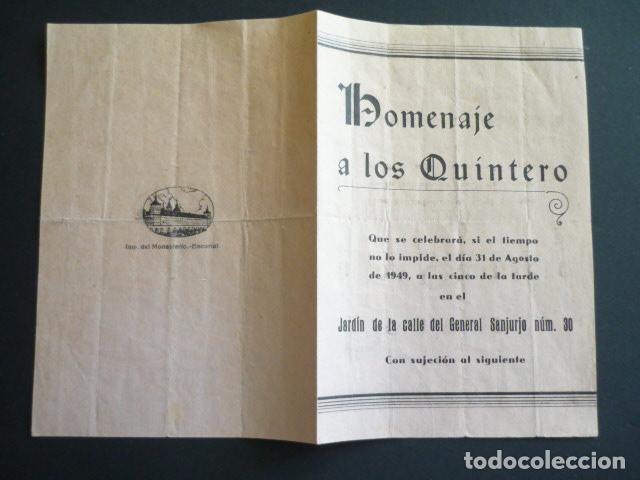 Documentos antiguos: SEVILLA HOMENAJE A LOS QUINTERO PROGRAMA 1941