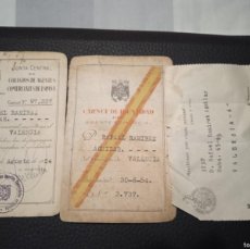 Documentos antiguos: CARNET AGENTE COMERCIAL DE VALENCIA Y RECIBO DE CUOTA