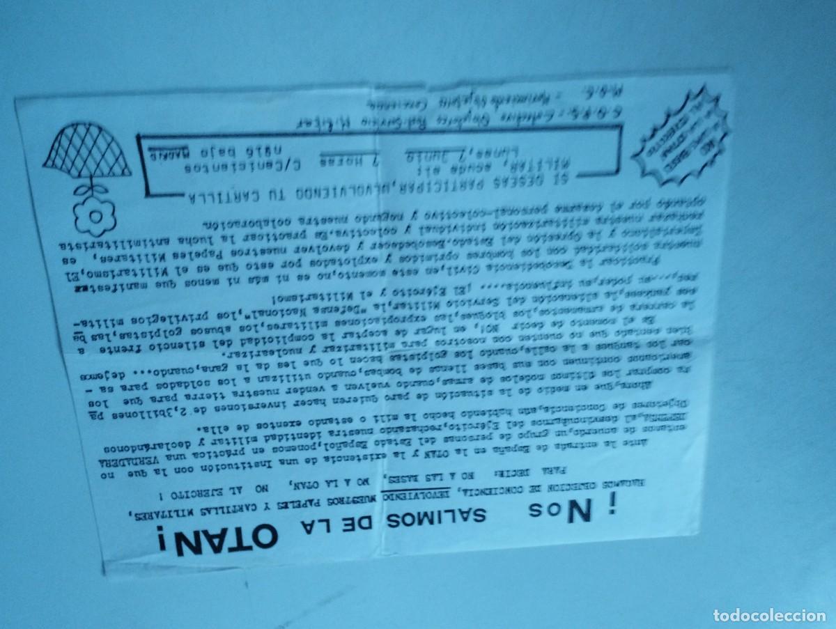 Documentos antiguos: Panfleto antimilitarista. COPS/ MOC - Foto 1