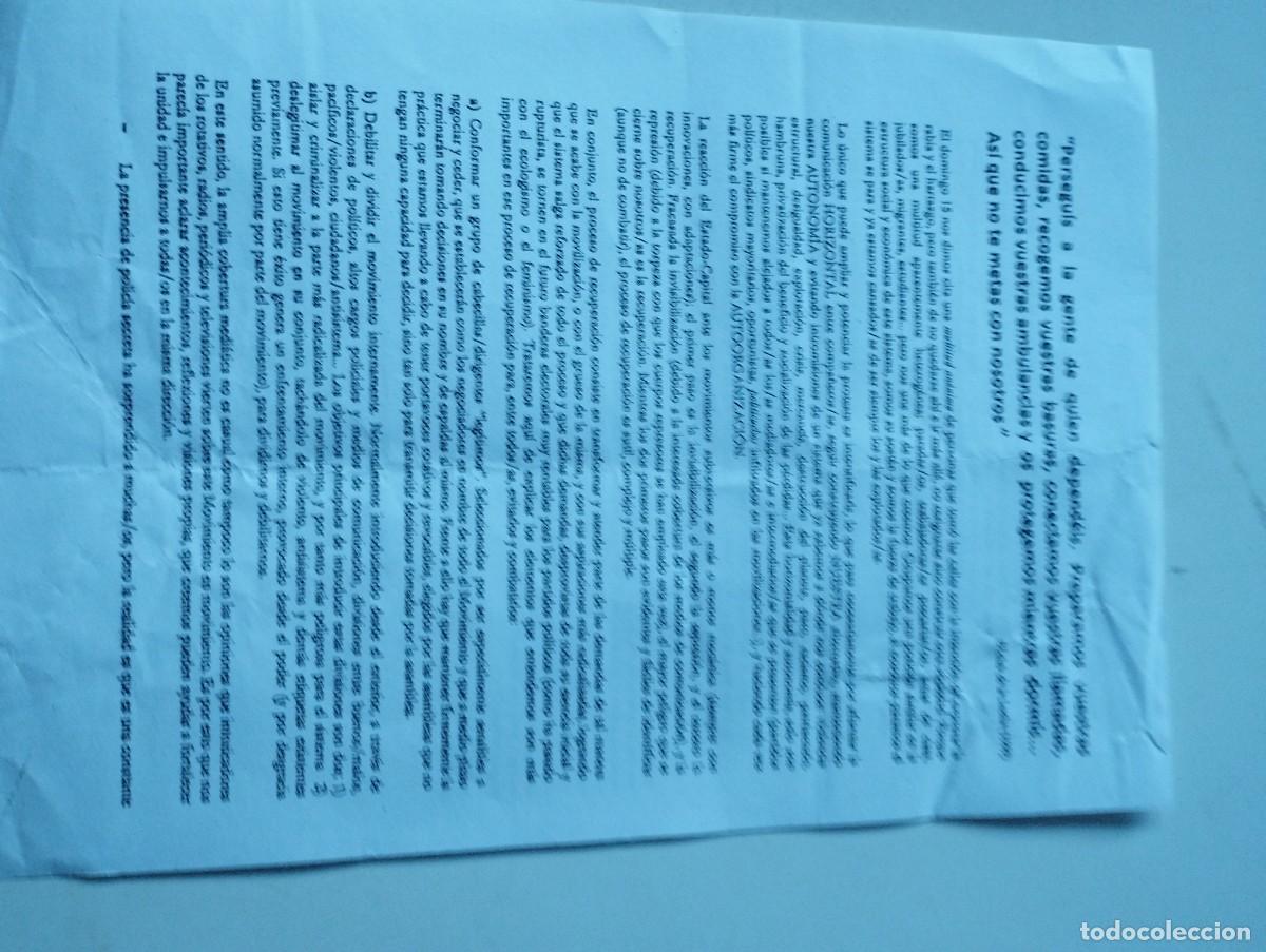 Documentos antiguos: Panfleto 15 M. - Foto 1