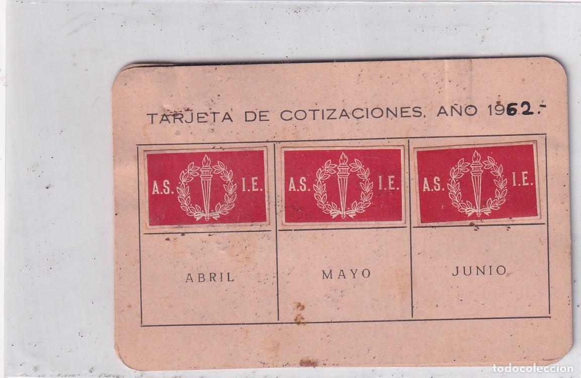 Old Documents: Carnet, Agrupaci&oacute;n sindical de inventores espa&ntilde;oles y tarjeta de cotizaciones 1962