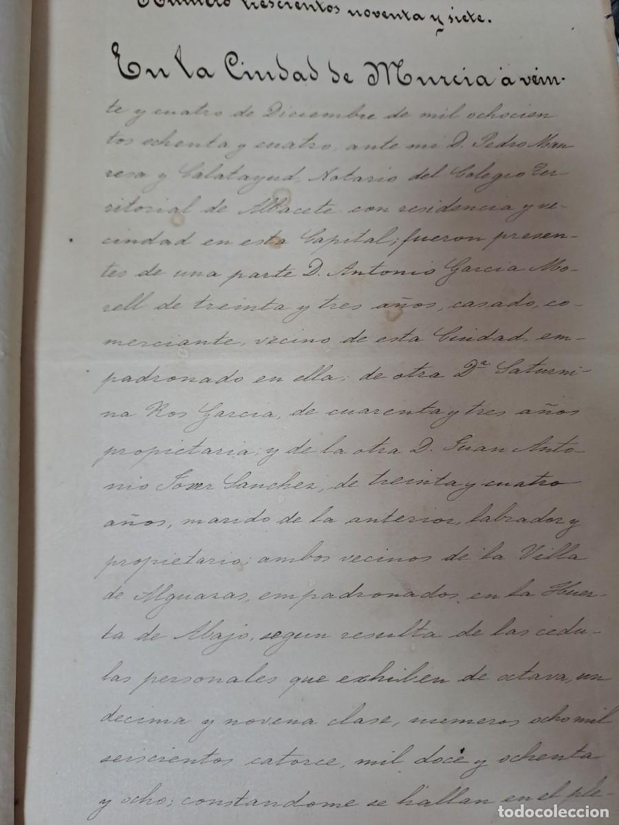 Documentos antiguos: DOCUMENTO HERENCIA 1885 MURCIA - Foto 8