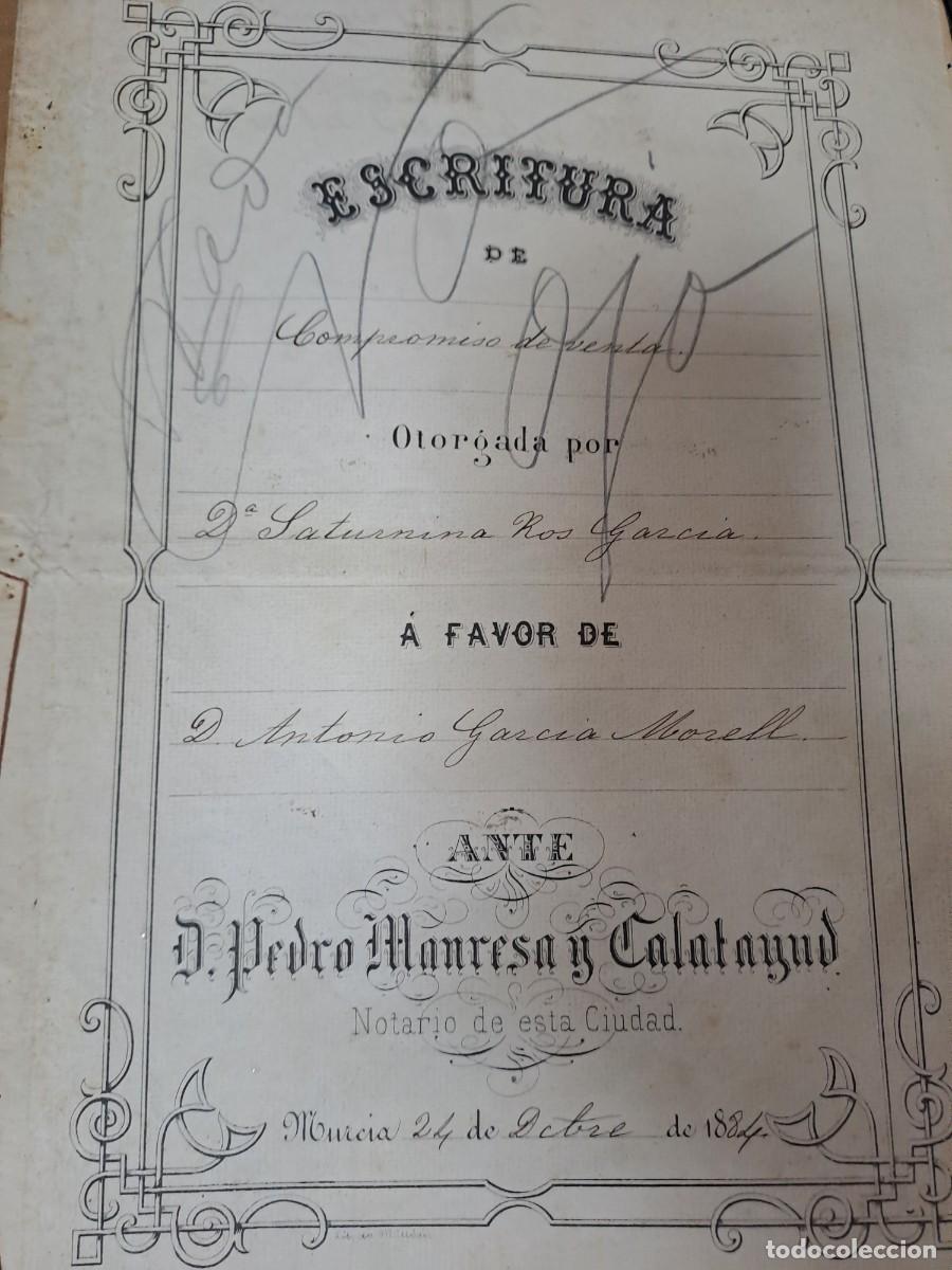 Documentos antiguos: DOCUMENTO HERENCIA 1885 MURCIA - Foto 9