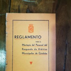 Documentos antiguos: AYUNTAMIENTO DE CÓRDOBA. REGLAMENTO PARA EL MONTEPIO DEL PERSONAL DEL RESGUARDO DE ARBITRIOS MUNICIP