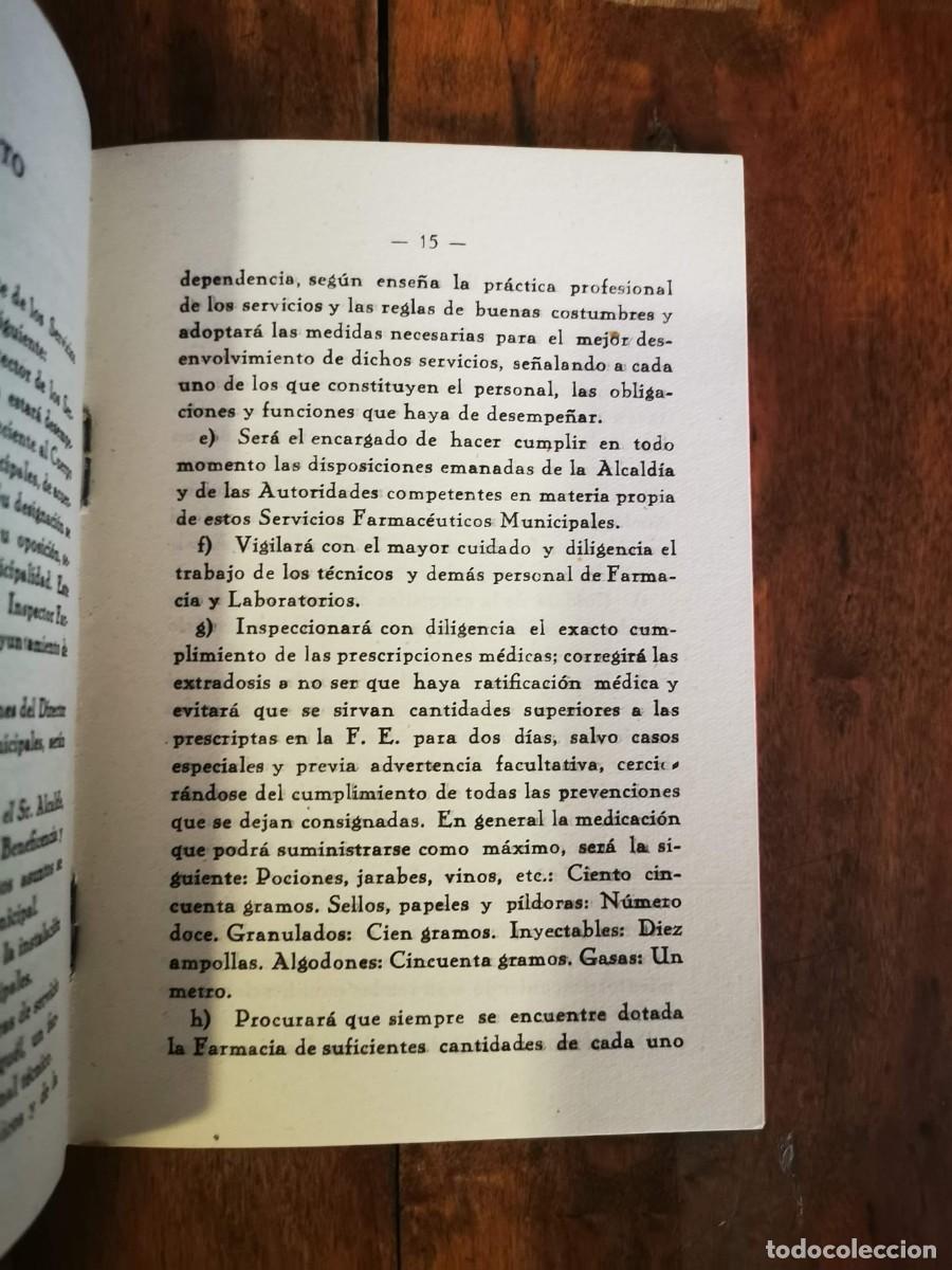 Documentos antiguos: REGLAMENTO de los Servicios Farmac&eacute;uticos Municipales - Foto 3