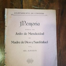 Documentos antiguos: LAMA, M. MEMORIA ACERCA DEL ASILO DE MENDICIDAD DE MADRE DE DIOS Y SAN RAFAEL