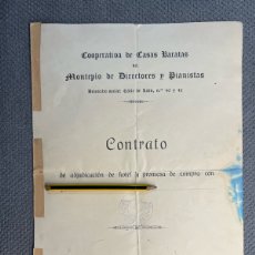 Documentos antiguos: MADRID. COOPERATIVA DE CASAS BARATAS DEL MONTEPIO DE DIRECTORES Y PIANISTAS (A.1934)