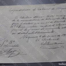 Documentos antiguos: DECLARACIÓN JURADA-SELLADA-FIRMADA ALCALDE Y ESTANQUERO-NOGUERA -TERUEL 5/1/1942- EXISTENCIAS