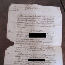 Documentos antiguos: DOCUMENT MANUSCRIT DE LA RECTORIA DE PIRA, TARRAGONA. 1770? 31X21,5 CM