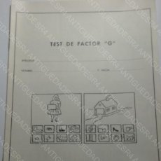 Documentos antiguos: TEST FACTOR G-FORMACIÓN TRABAJADORES DE PEGASO EMPRESA AUTOCAMIONES-BARCELONA AÑOS 50-60