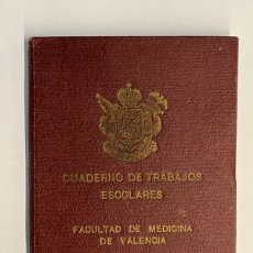 Documentos antiguos: FACULTAD DE MEDICINA DE VALENCIA. CUADERNO DE TRABAJOS ESCOLARES. CURSO DE 1933 A 1934