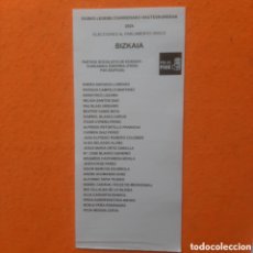 Documentos antiguos: PSE EE PSOE - ELECCIONES VASCAS . 2024 - .PAPELETA BIZKAIA .PARLAMENTO VASCO. EUSKADI