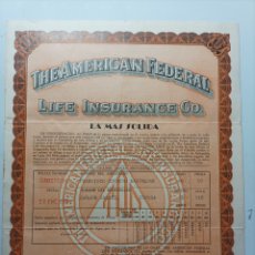 Documentos antiguos: CUBA,PÓLIZA DE SEGUROS THE AMERICANO FEDERAL LIFE INSURANCE CO.,AÑO 1953.