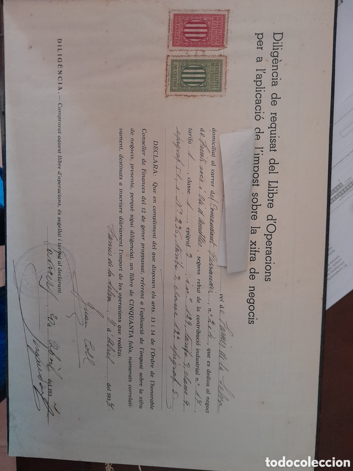 Documentos antiguos: Libro guerra civil de requisado de la guerra civil 1937 (,Girona)