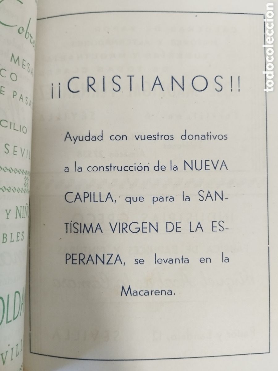 Documentos antiguos: Revista - programa Semana Santa Sevilla 1947. Macarena - Foto 3