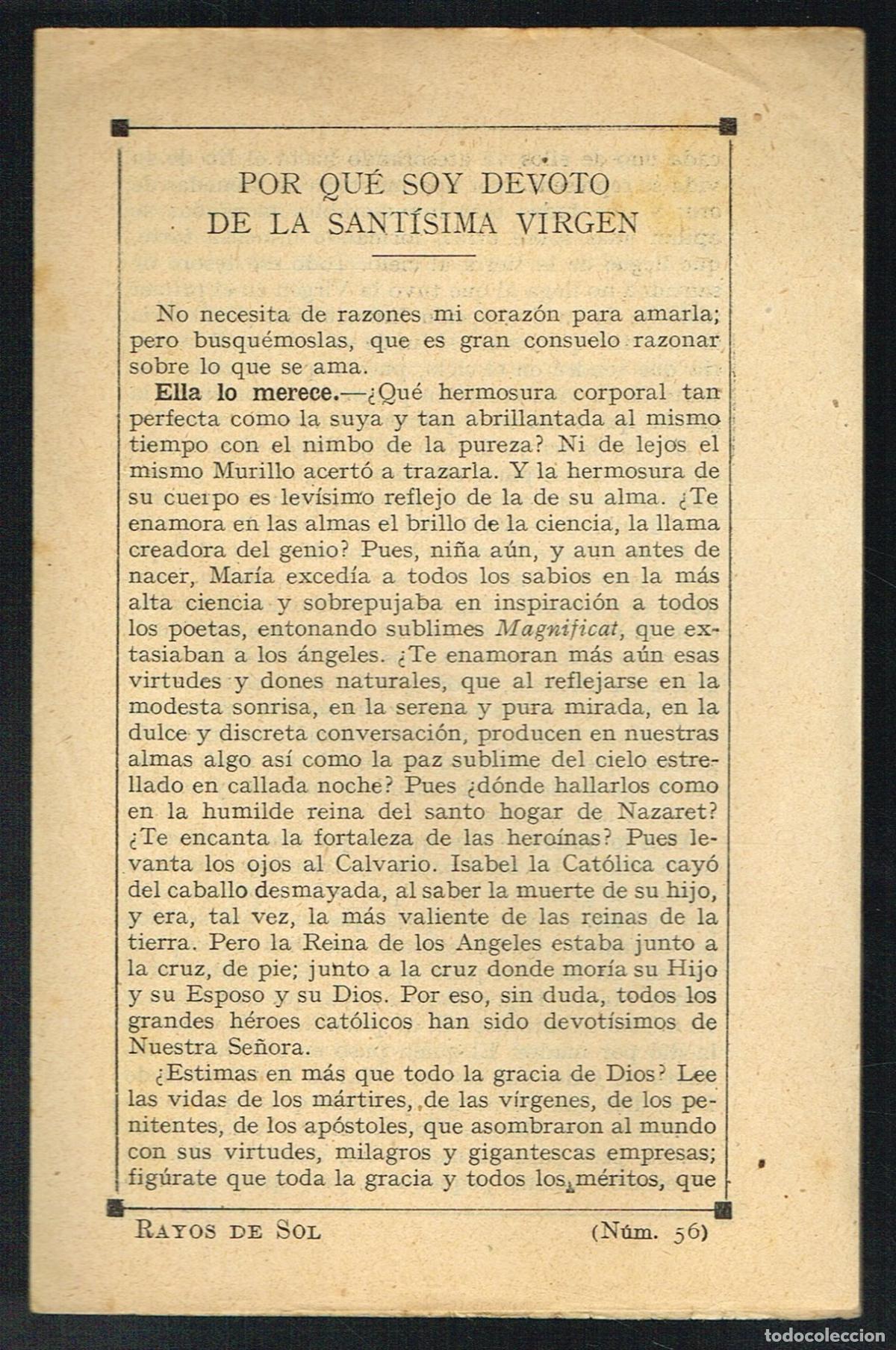Documentos antiguos: POR QU&Eacute; SOY DEVOTO DE LA SANT&Iacute;SIMA VIRGEN - 1924 - Foto 1