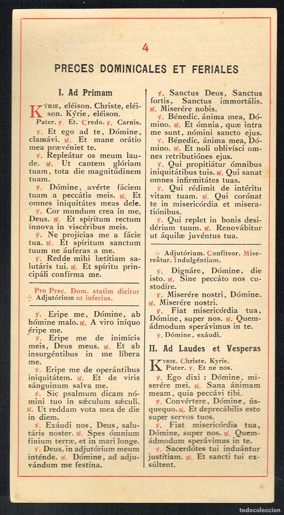 Documentos antiguos: PRECES DOMINICALES ET FERIALES - 1914 - Foto 1