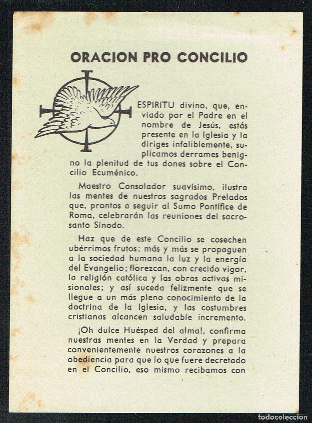 Documentos antiguos: ORACI&Oacute;N PRO CONCILIO - 1960 - Foto 1
