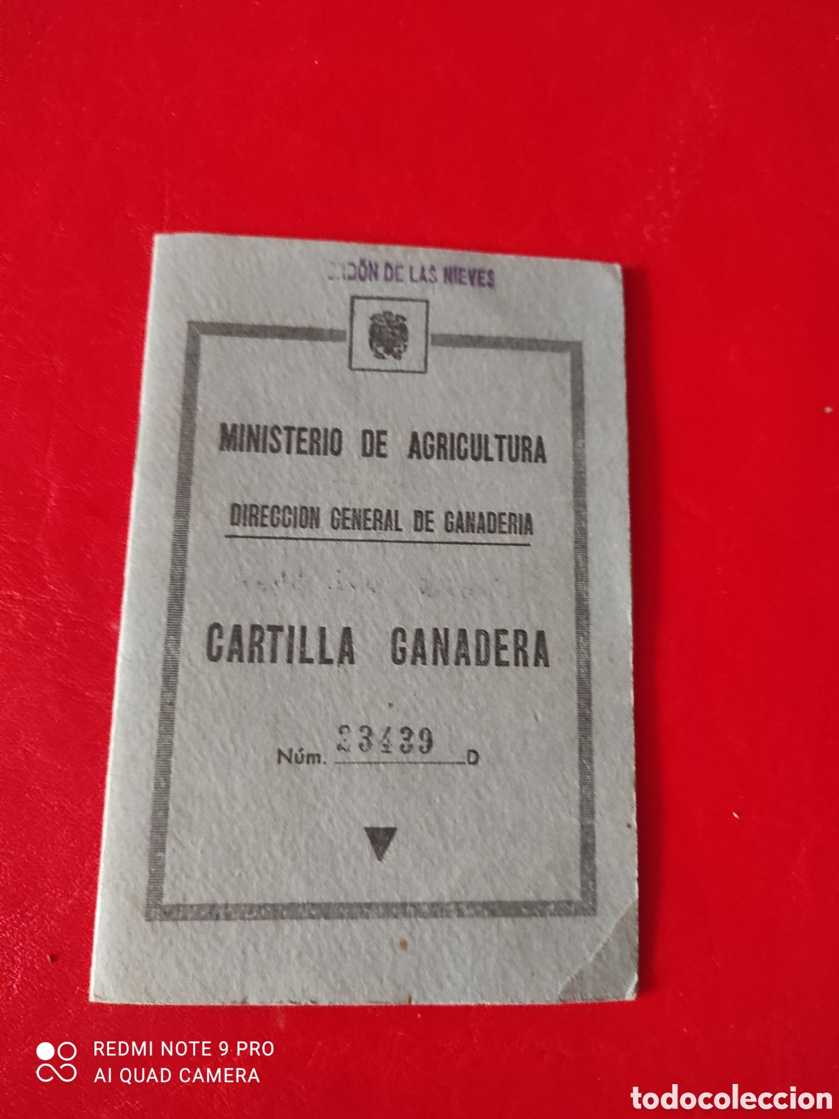 Documentos antiguos: Hond&oacute;n de los frailes,Cartilla ganadera ministerio de agricultura direcci&oacute;n general de ganader&iacute;a