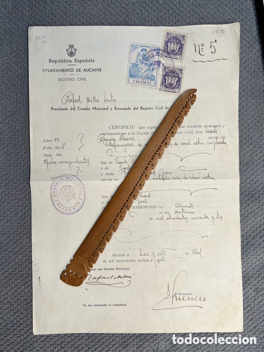 Old Documents: ALICANTE Y LA REP&Uacute;BLICA ESPA&Ntilde;OLA. Una historia de amor sellada en tiempos convulsos.. (a.1937)