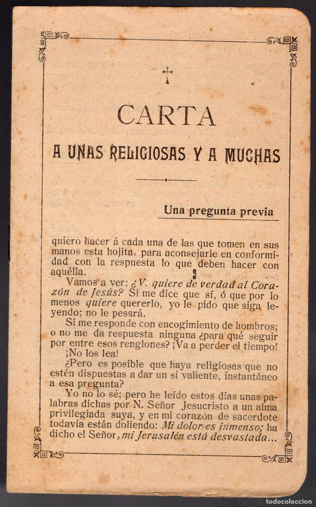 Documentos antiguos: CARTA A UNAS RELIGIOSAS Y A MUCHAS - EL ARCIPRESTE DE HUELVA - Foto 1