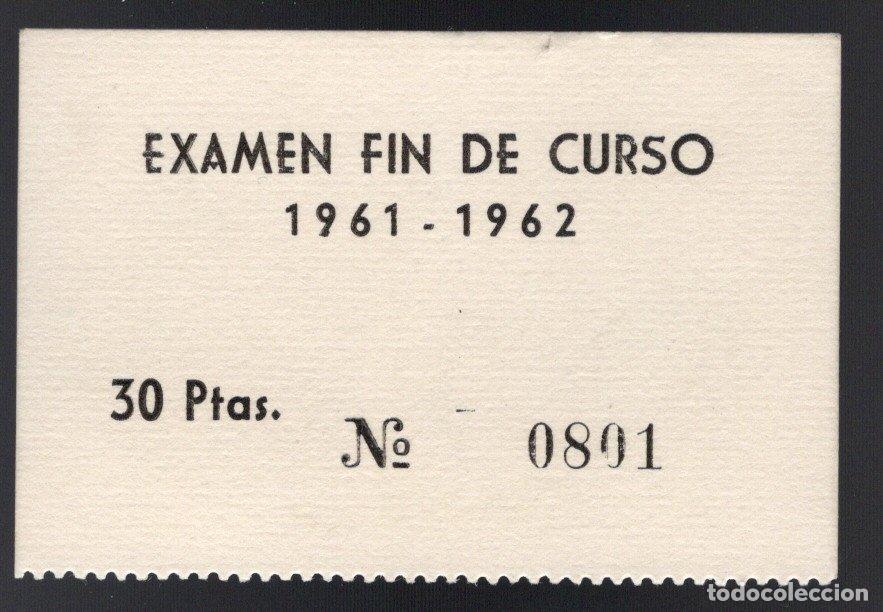 Documentos antiguos: EXAMEN FIN DE CURSO 1961-1962 - 30 PTAS. - Foto 1