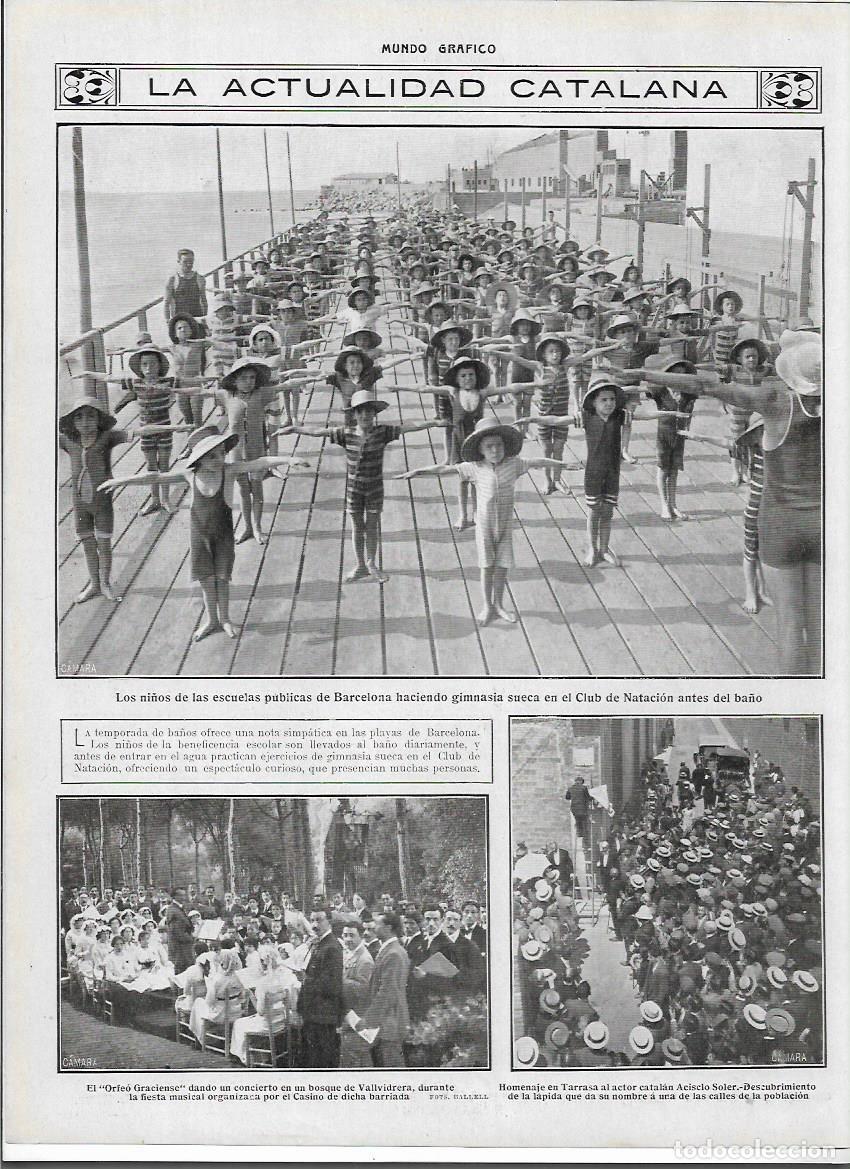 Documentos antiguos: A&Ntilde;O 1913 RECORTE PRENSA BARCELONA VALLVIDRERA ORFEO GRACIENC GRACIENSE CONCIERTO EL CASINO