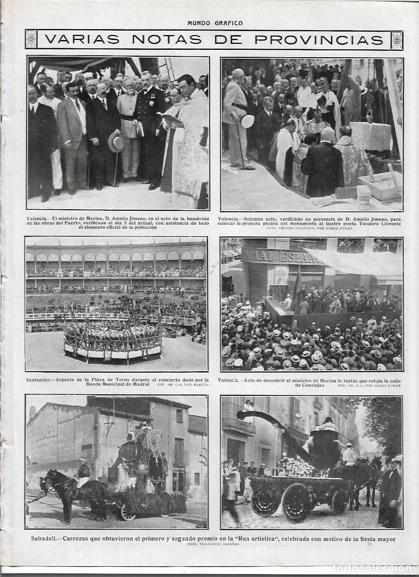 Documentos antiguos: A&Ntilde;O 1913 RECORTE PRENSA SANTANDER PLAZA DE TOROS CONCIERTO BANDA MUNICIPAL DE MUSICA DE MADRID