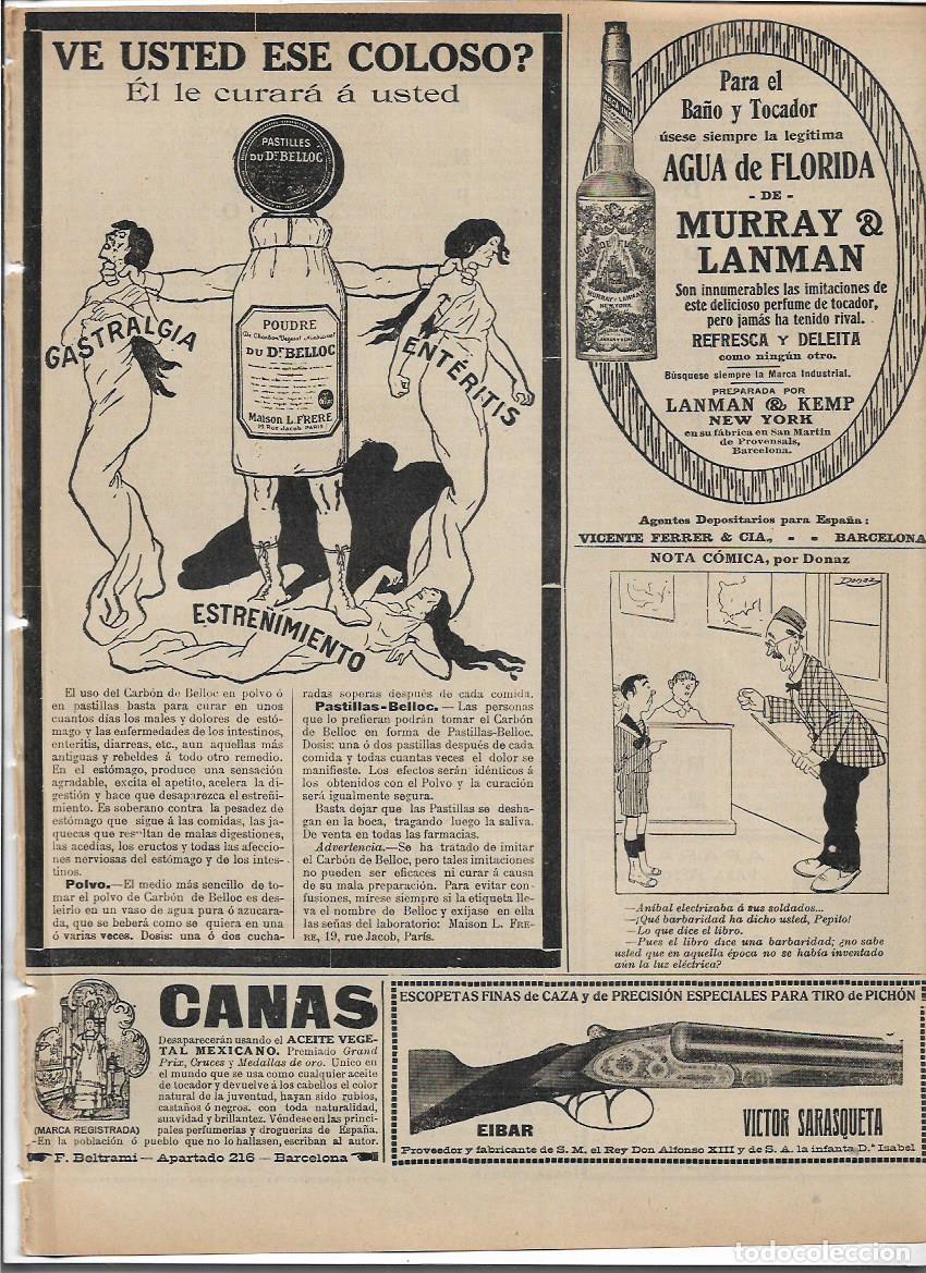 Documentos antiguos: A&Ntilde;O 1913 RECORTE PRENSA PUBLICIDAD PASTILLAS BELLOC ESTRE&Ntilde;IMIENTO GASTROENTERITIS FARMACIA