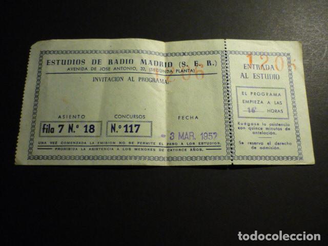 Documenti antichi: CADENA SER RADIO MADRID INVITACION A PROGRAMA 1957