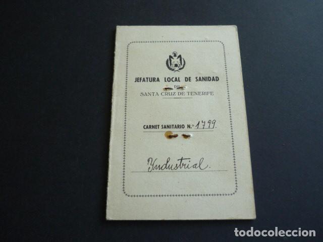 Documentos antiguos: SANTA CRUZ DE TENERIFE 1949 CARNET SANITARIO DE IDENTIDAD PROPIETARIA CHURRERIA