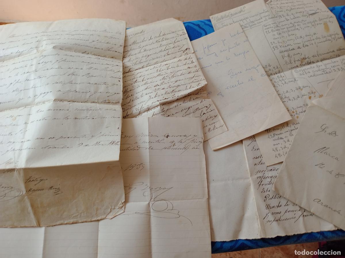 Documentos antiguos: Aranda de Moncayo, Zaragoza. 44 manuscritos antiguos, cartas, documentos, recibos