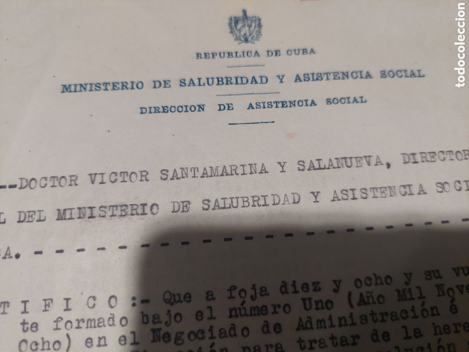 Documentos antiguos: Documento sellos cuba ministerio salubridad y asistencia social y consulado espa&ntilde;a 1947