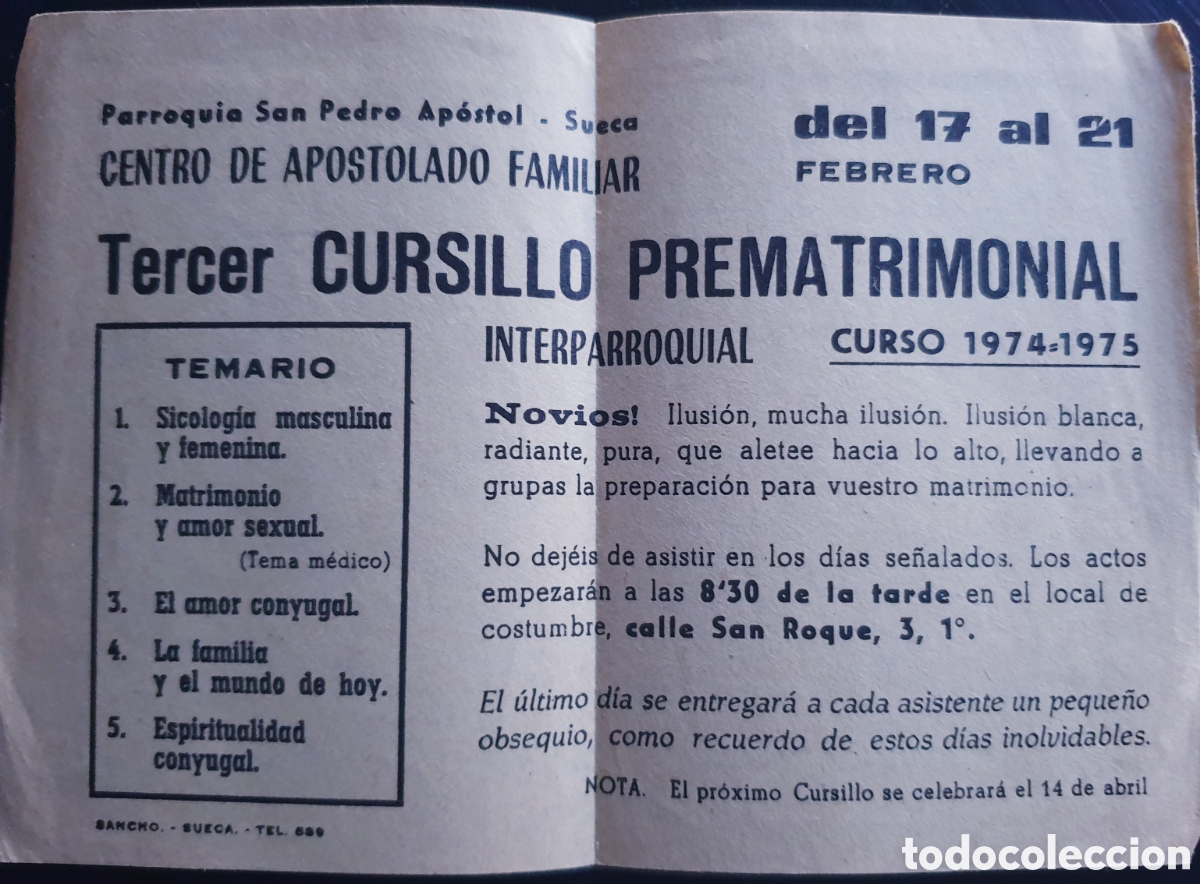 Documentos antiguos: DOCUMENTO CURSILLO PREMSTIMONIAL 1974 - Foto 1