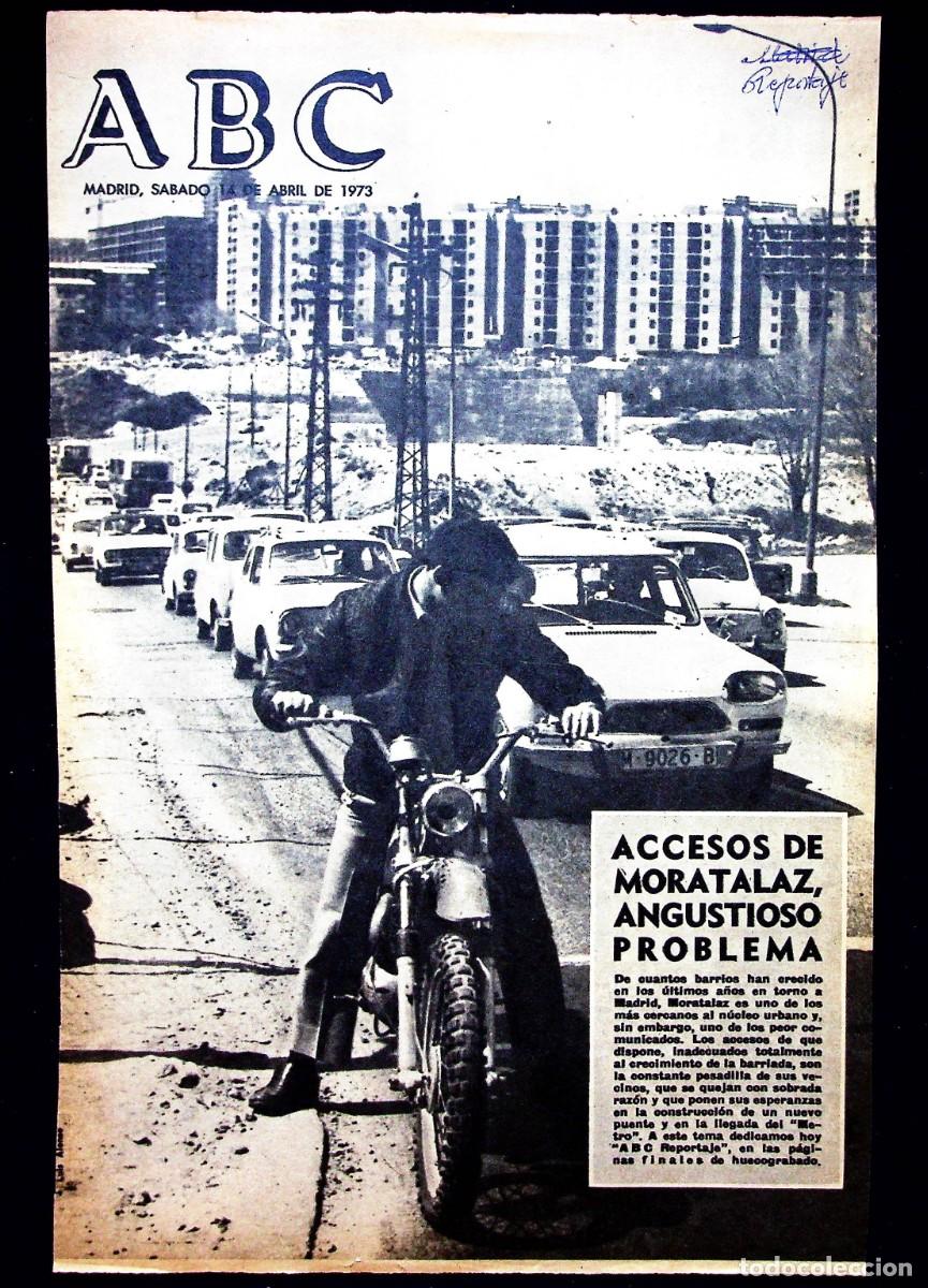 Documentos antiguos: PORTADA DE ABC. ACCESOS A MORATALAZ. 1973. - Foto 1