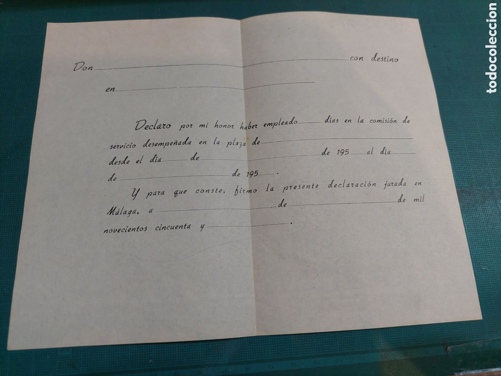 Documentos antiguos: Impreso militar comisi&oacute;n servicio - Foto 1