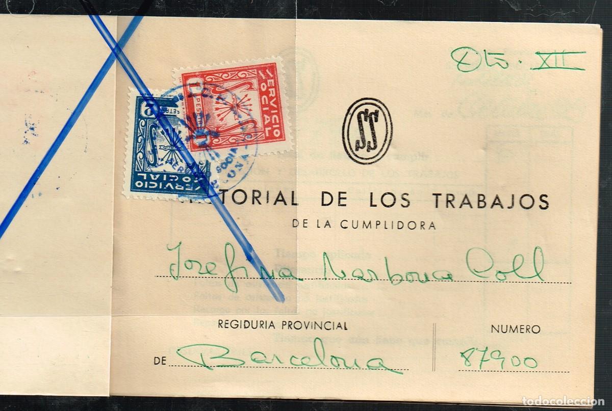 Documentos antiguos: 1963 SECCI&Oacute;N FEMENINA DE F.E.T. Y J.O.N.S. SERVICIO SOCIAL CARTILLA 87900 HISTORIAL DE LOS TRABAJOS