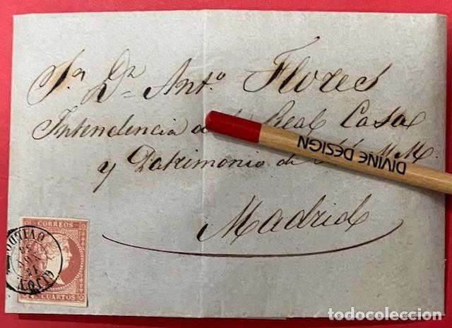 Documentos antiguos: FILATELIA, CARTA, SOBRE LETRA DE CAMBIO. ALFREDO TRUAN, DE GIJON A D. ANTONIO FLORES, 1858